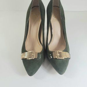 Vince Camuto Daliah Hunter Green Suede Heels
